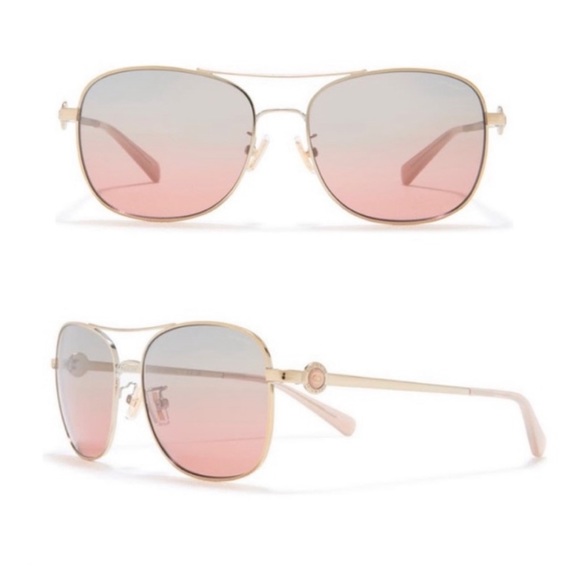 Coach Aviator 56mm Gold Sunglasses Brand New w/Tag Case & Cloth - Picture 2 of 13